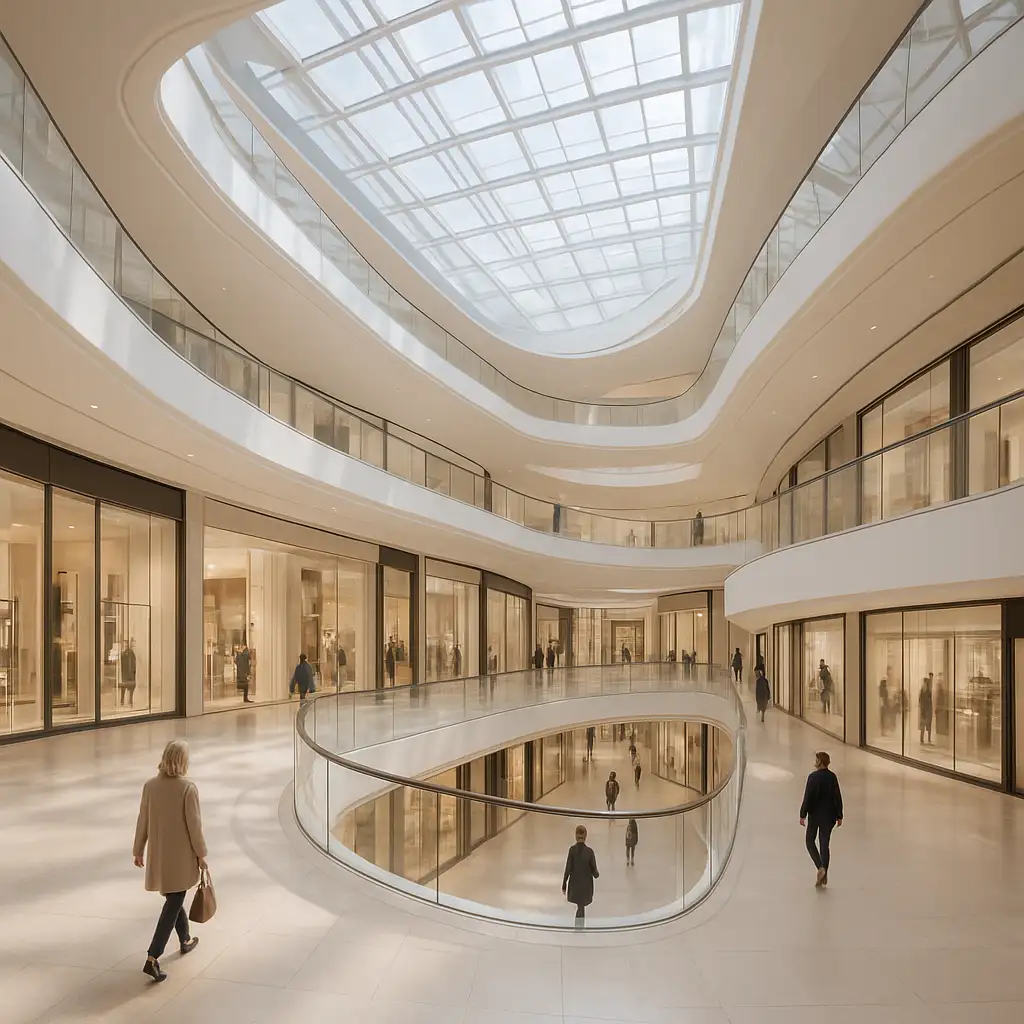 Không gian nội thất sang trọng và hiện đại bên trong Crescent Mall theo tiêu chuẩn quốc tế.