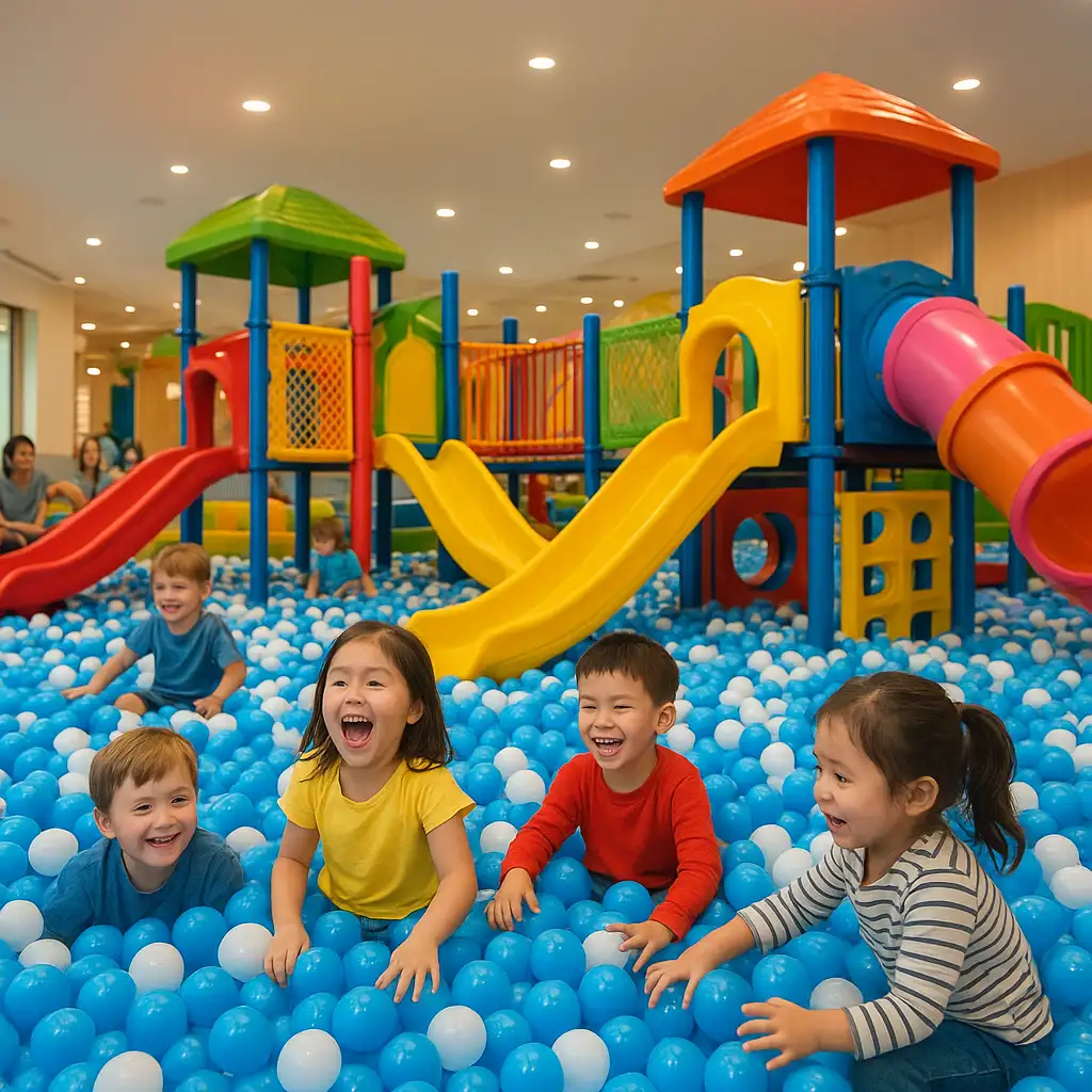 Khu vui chơi Tiniworld đầy màu sắc dành cho trẻ em tại tầng 5 Crescent Mall.