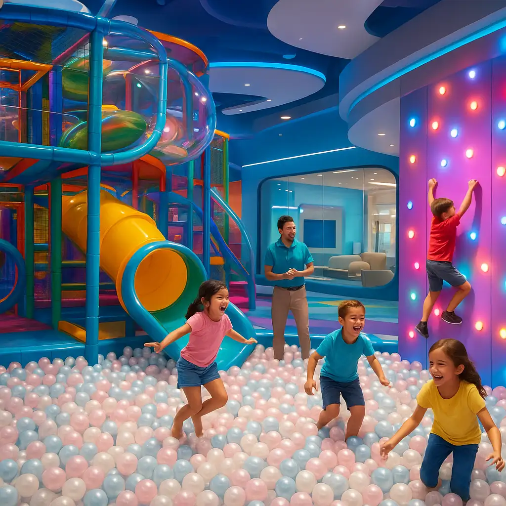 Khu vui chơi Tiniworld hiện đại và sôi động tại Crescent Mall dành cho trẻ em.