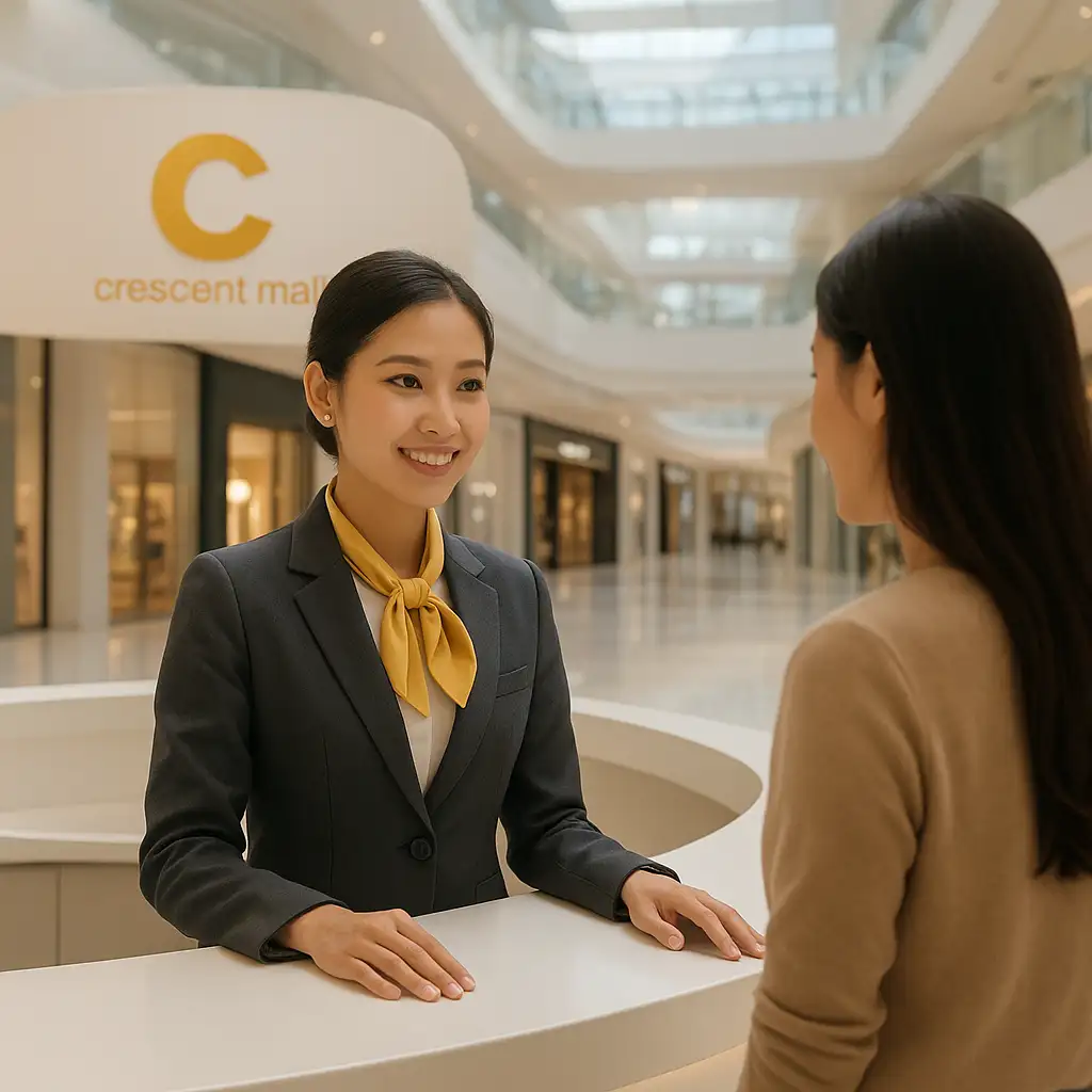 Nhân viên chăm sóc khách hàng chuyên nghiệp tại Crescent Mall Quận 7.
